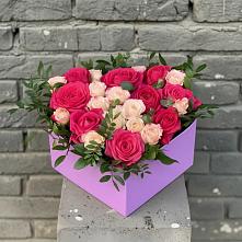 Цветочная композиция из Розы в коробке в Гальчино