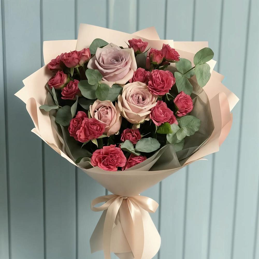 Букет цветов из: Гвоздики и Розы в Гальчино