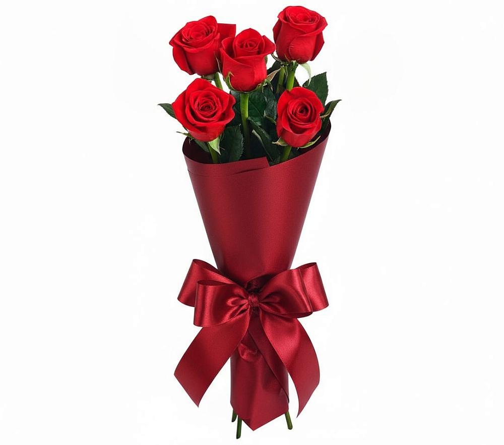 Букет 5 Красных роз Эдлесс Лав в Гальчино