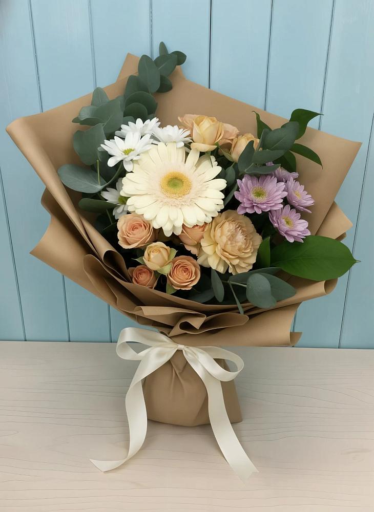 Букет цветов из: Герберы и Хризантемы в Гальчино