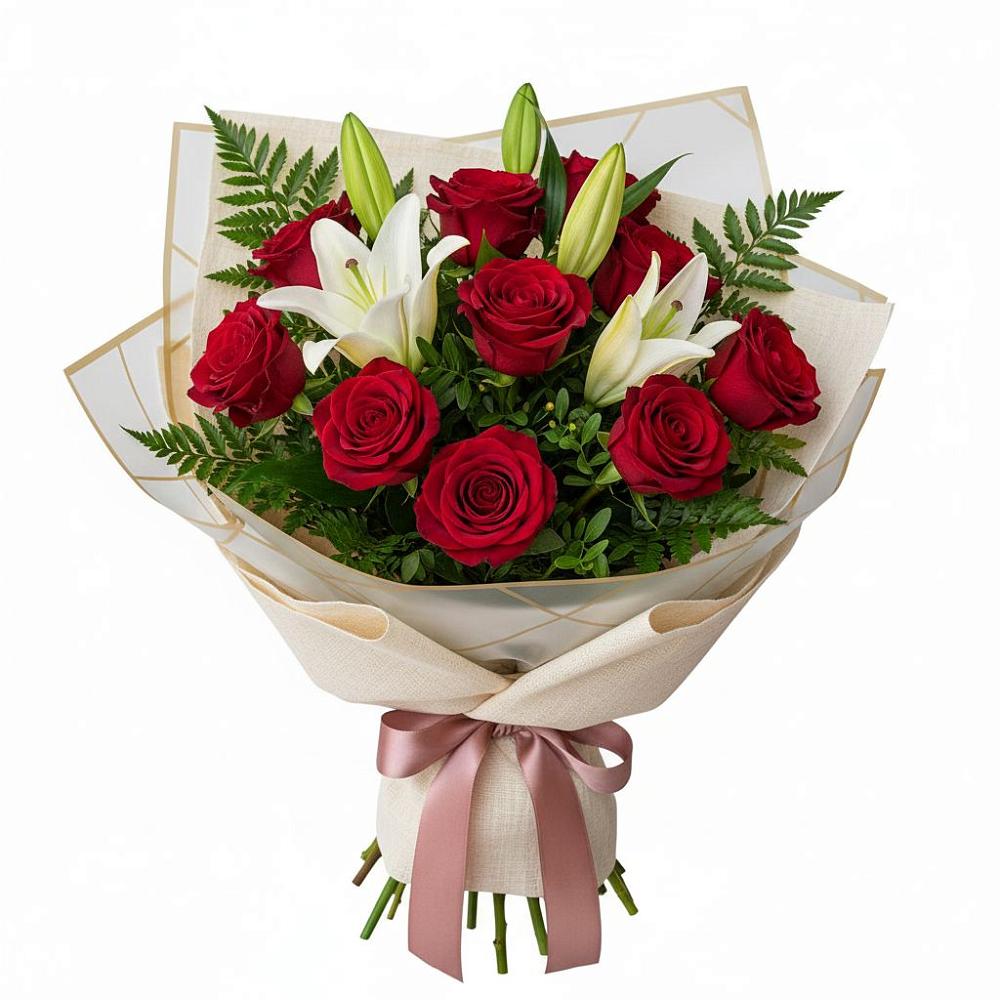 Букет цветов из: Лилии и Розы в Гальчино