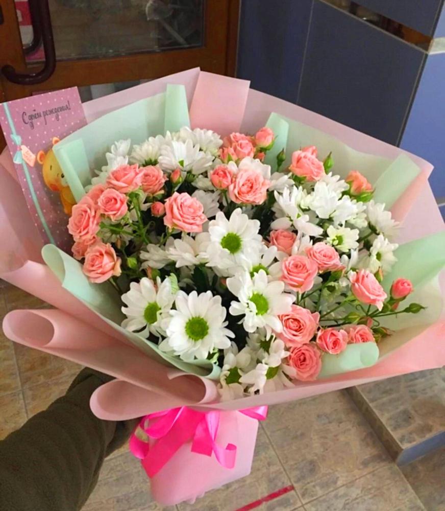 Букет цветов из: Розы и Хризантемы в Гальчино