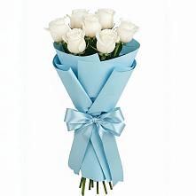 Букет 7 белых роз Проуд в Гальчино