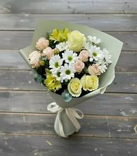 Букет цветов из:  Альстромерии, Розы и Хризантемы в Гальчино
