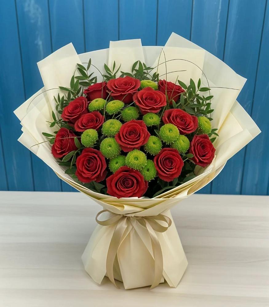 Букет цветов из: Розы и Хризантемы в Гальчино